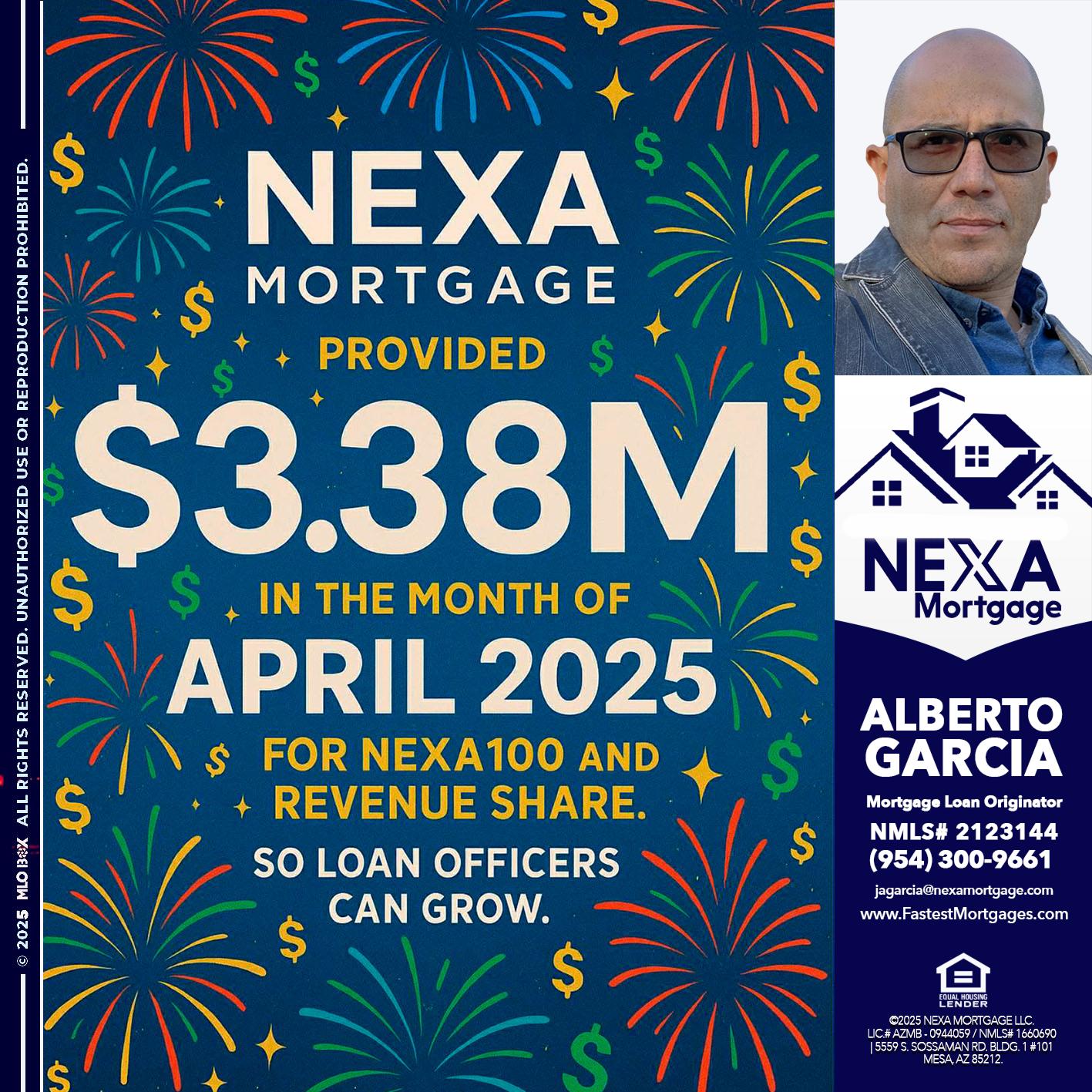 $3.38M - Alberto Garcia -Mortgage Loan Originator