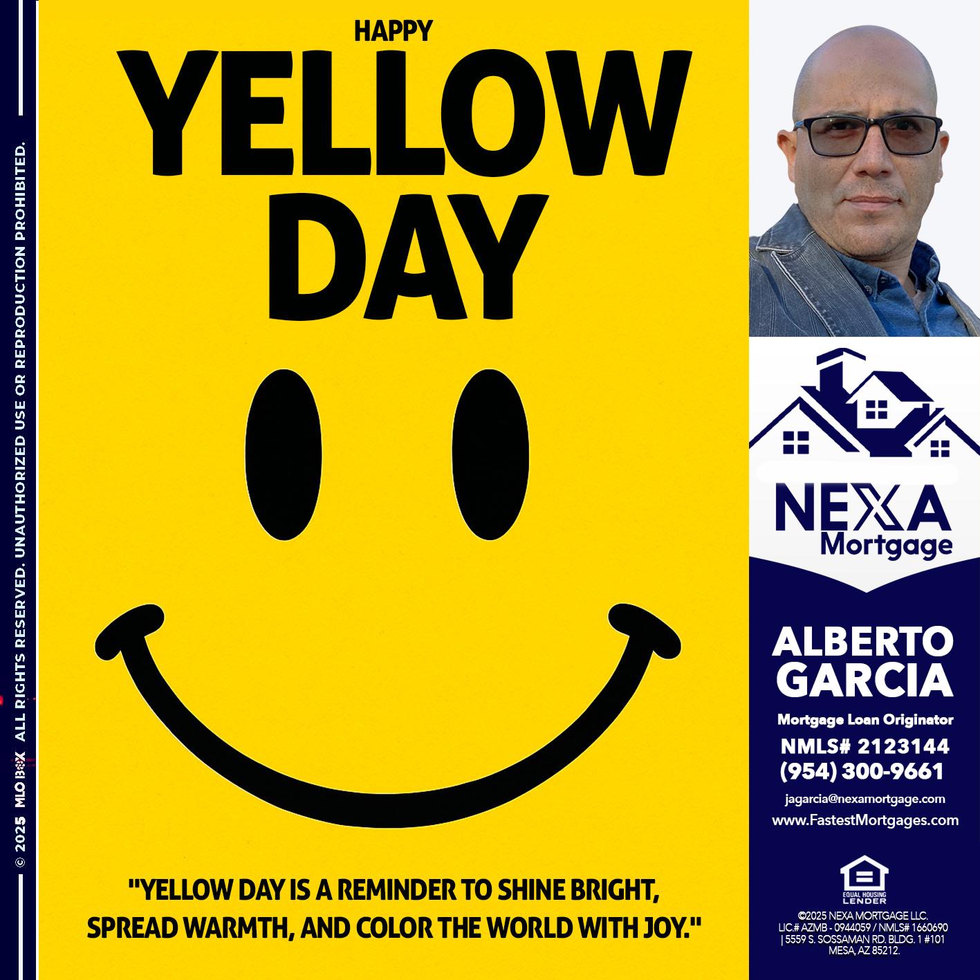 YELLOW DAY - Alberto Garcia -Mortgage Loan Originator