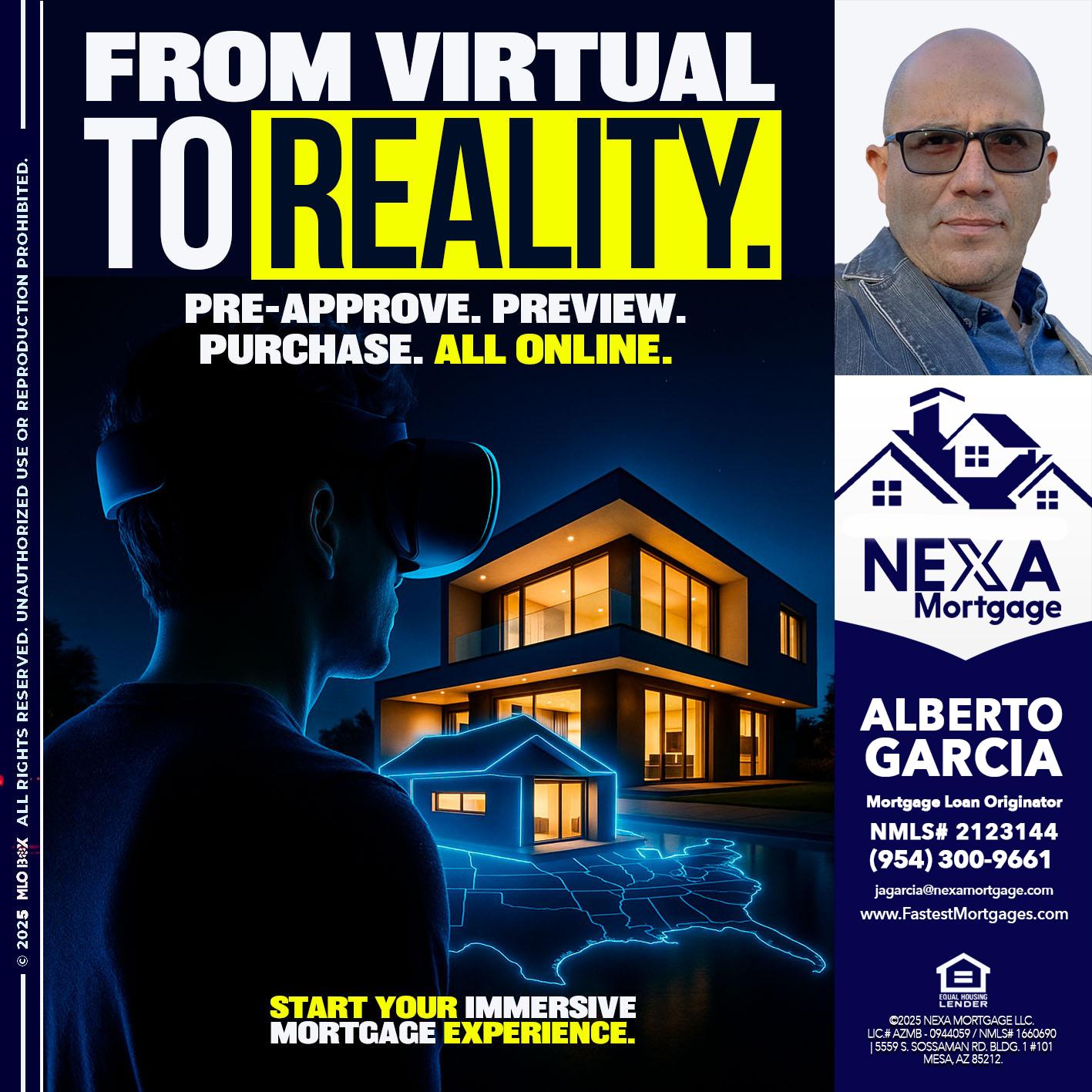 FROM VIRTUAL - Alberto Garcia -Mortgage Loan Originator