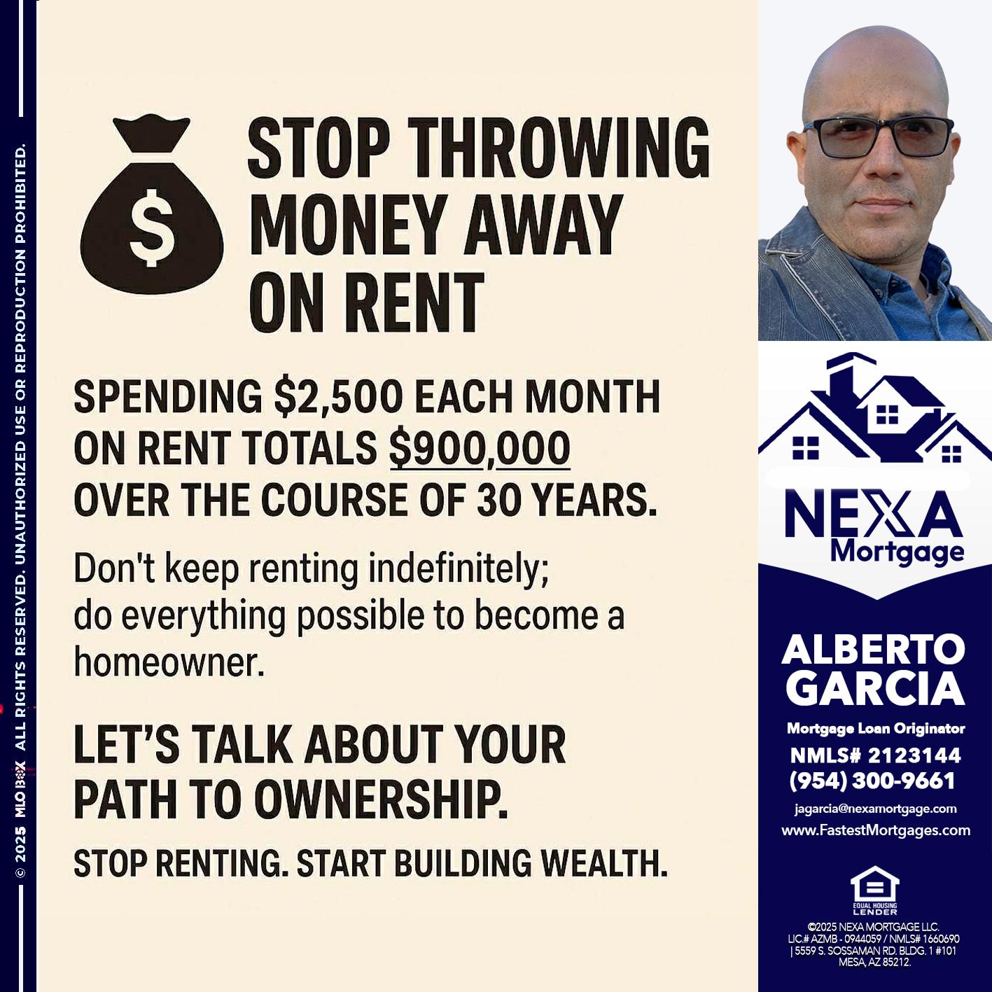 STOP THROWING - Alberto Garcia -Mortgage Loan Originator