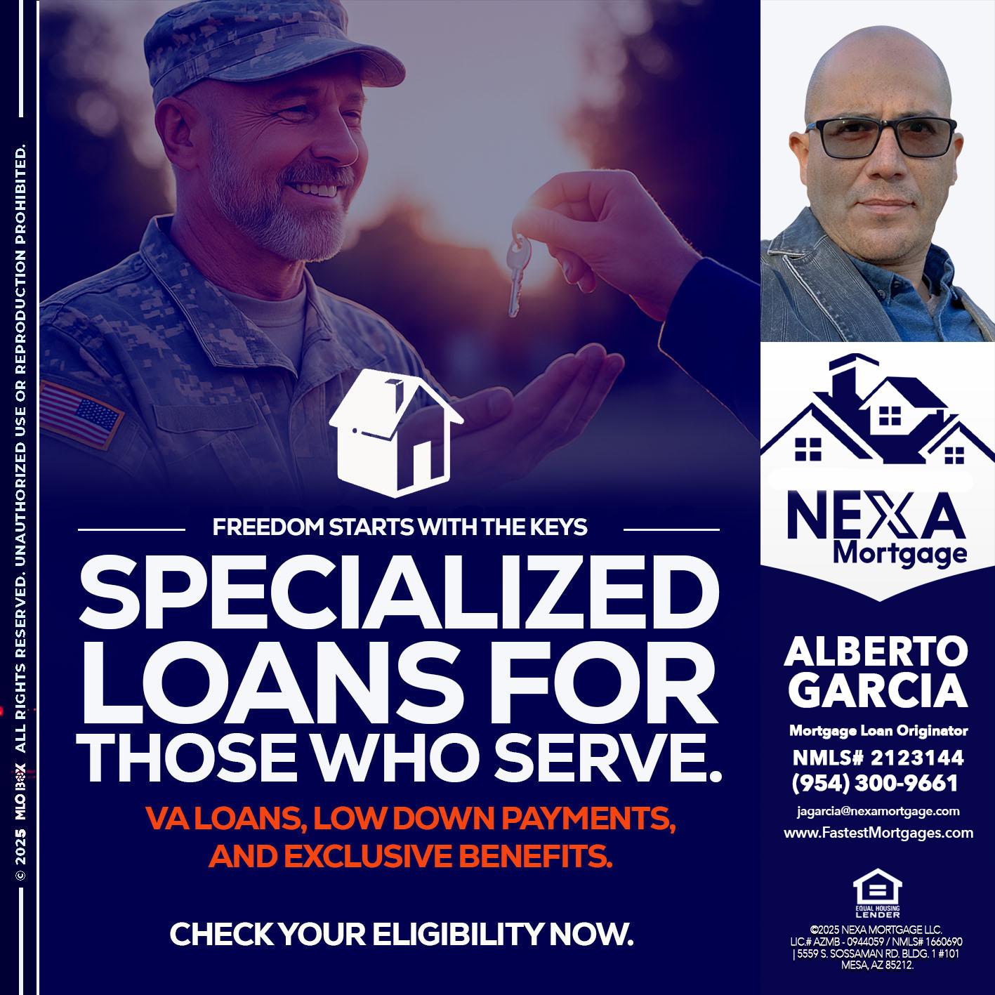 SPECIALIZED LOANS - Alberto Garcia -Mortgage Loan Originator