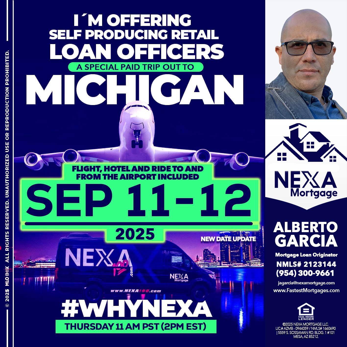 michigan sep 11-12 - Alberto Garcia -Mortgage Loan Originator