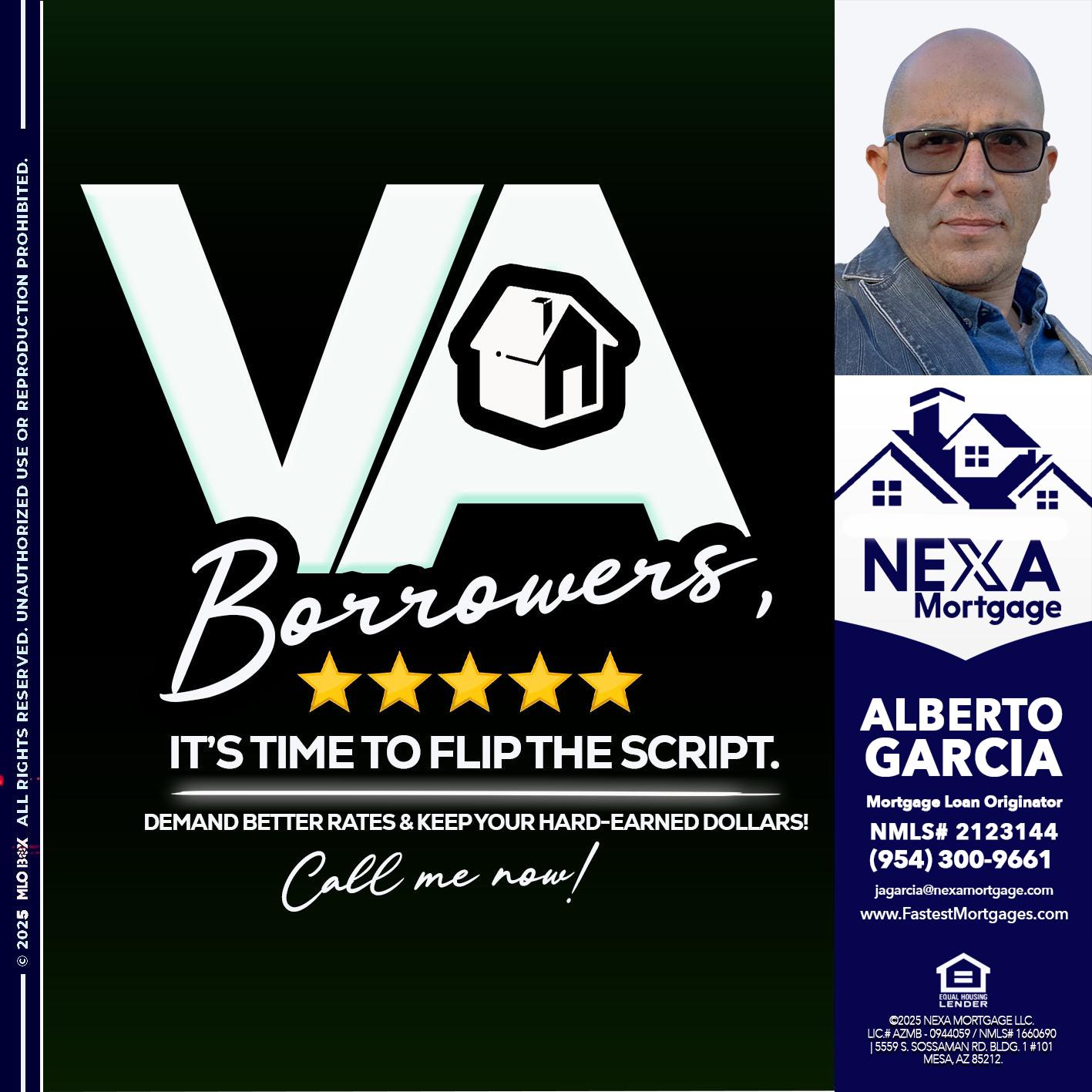 VA BORROWERS - Alberto Garcia -Mortgage Loan Originator