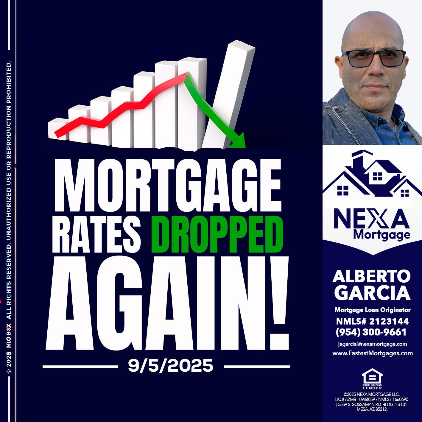 RATES DROP - Alberto Garcia -Mortgage Loan Originator