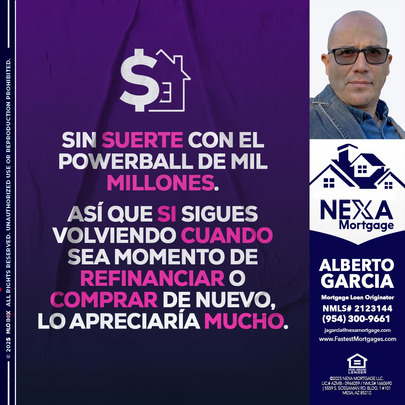 SIN SUERTE - Alberto Garcia -Mortgage Loan Originator
