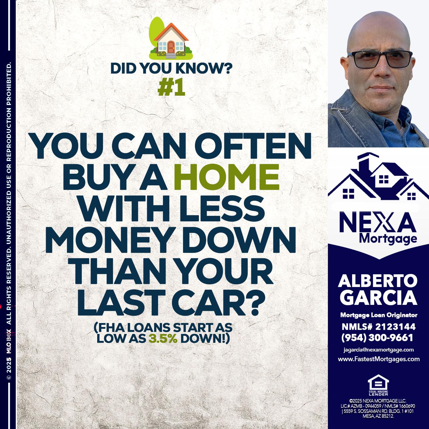 DID YOU KNOW #1 - Alberto Garcia -Mortgage Loan Originator