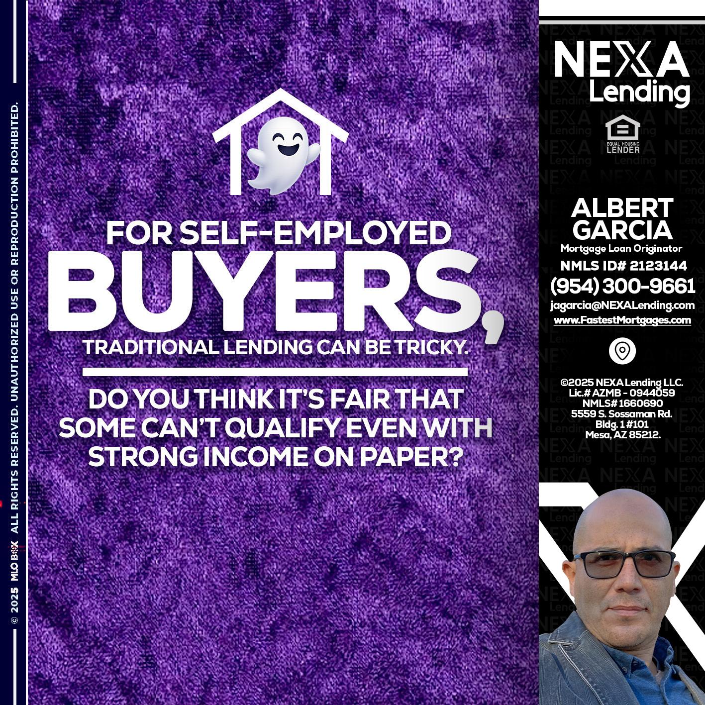 for self employed - Alberto Garcia -Mortgage Loan Originator