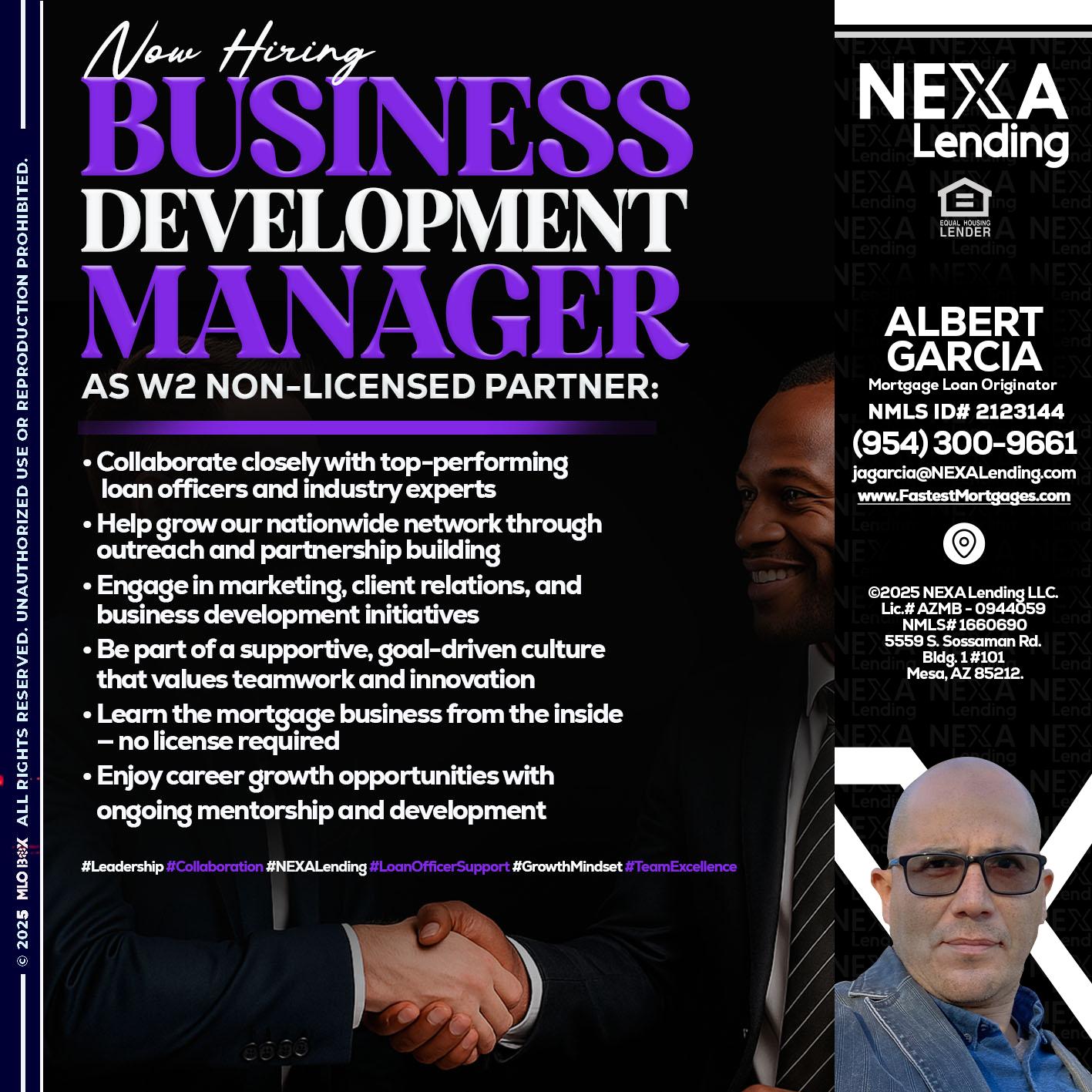 NOW HIRING - Alberto Garcia -Mortgage Loan Originator