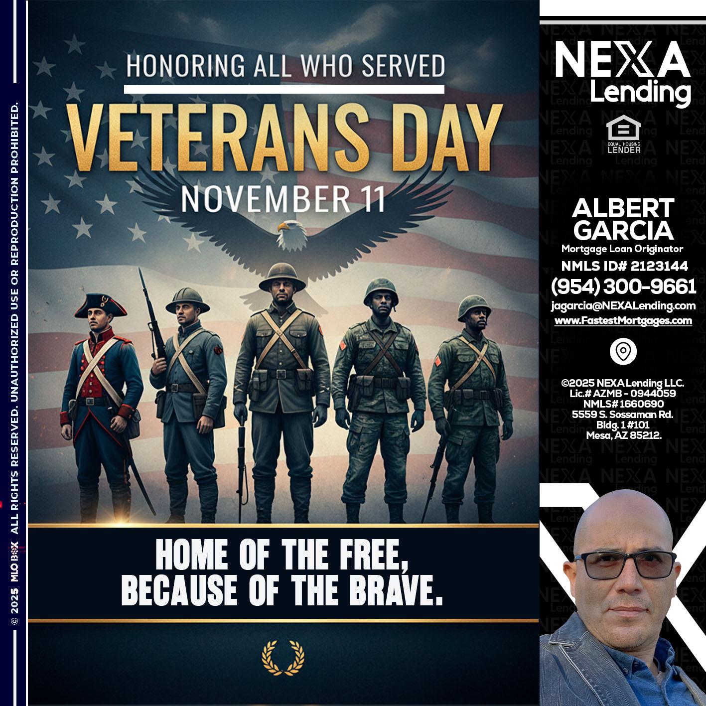 Veterans Day - Alberto Garcia -Mortgage Loan Originator
