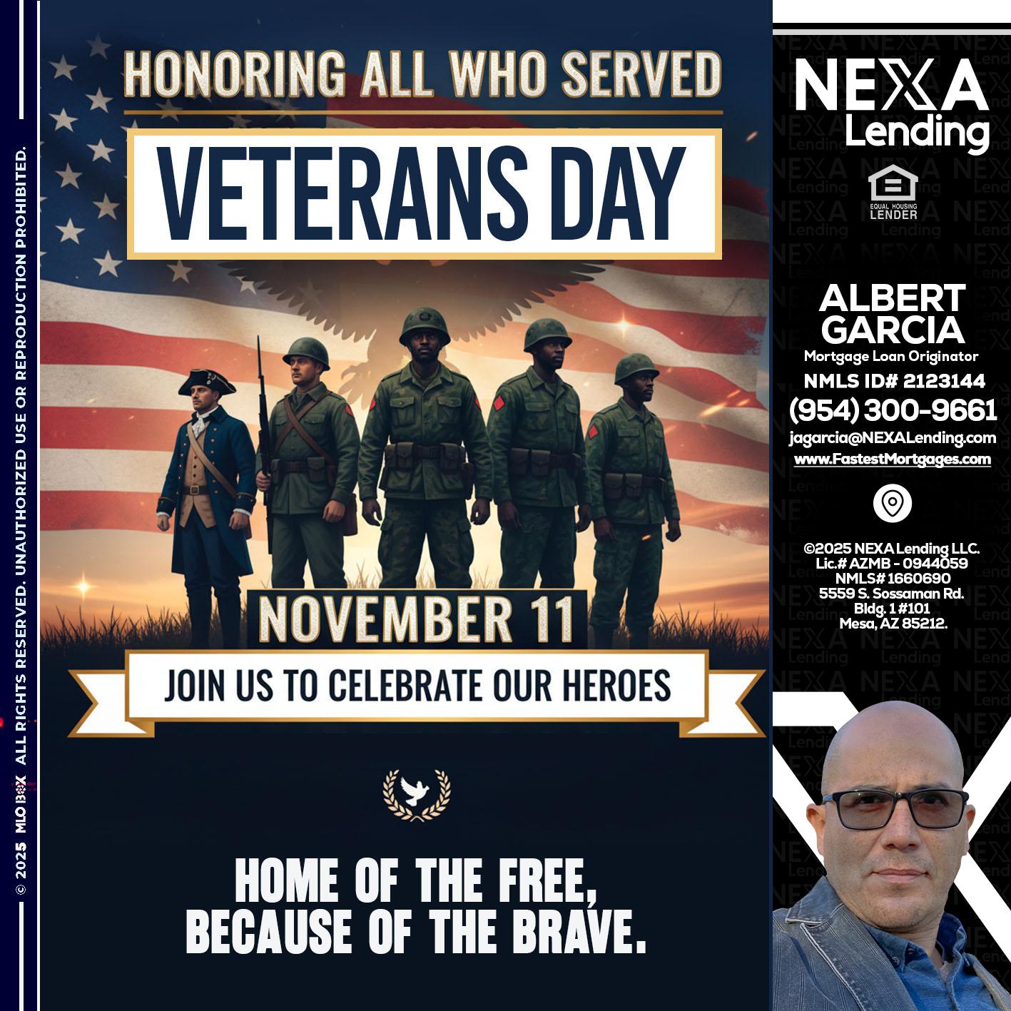 VETERANS DAY - Alberto Garcia -Mortgage Loan Originator