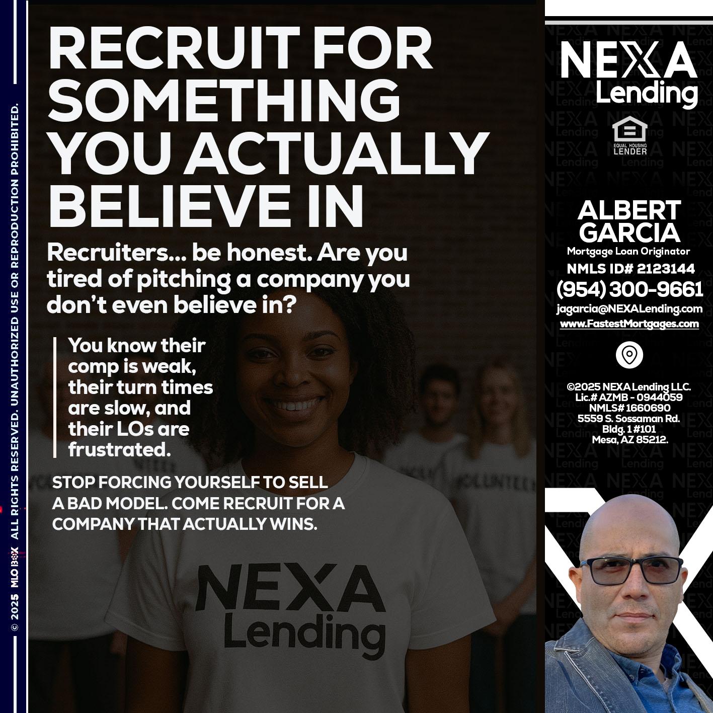 RECRUITING - Alberto Garcia -Mortgage Loan Originator