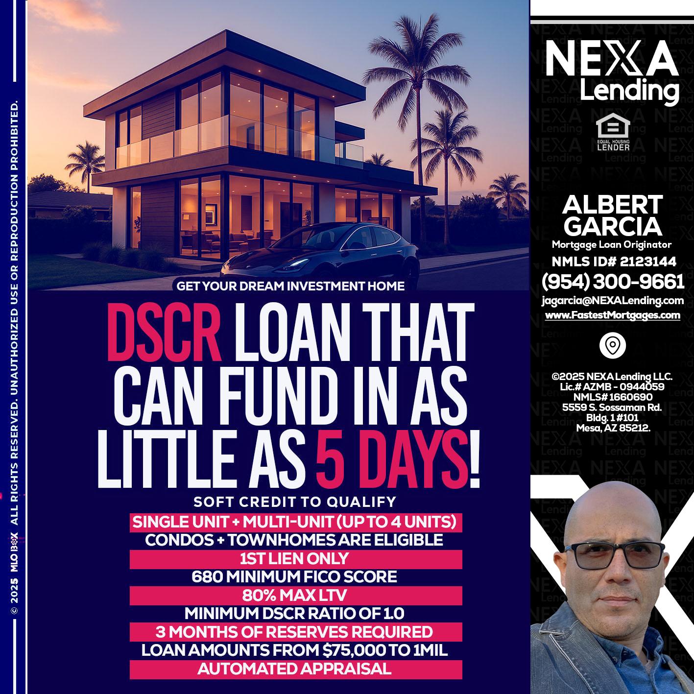 DSCR - Alberto Garcia -Mortgage Loan Originator