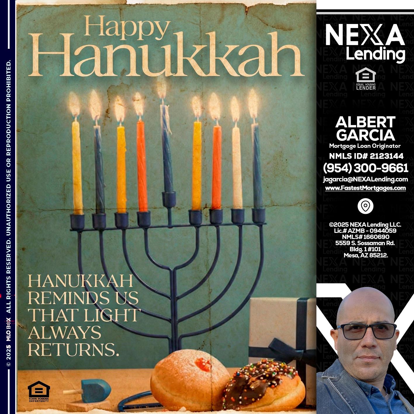 HAPPY HANUKKAH - Alberto Garcia -Mortgage Loan Originator