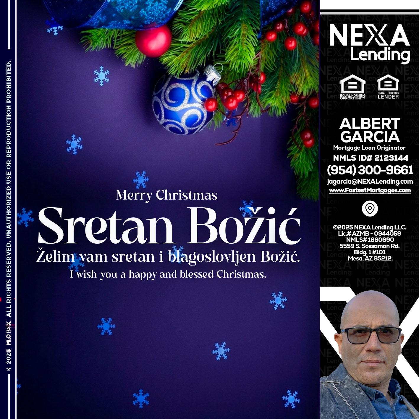 Sretan Božić - Alberto Garcia -Mortgage Loan Originator