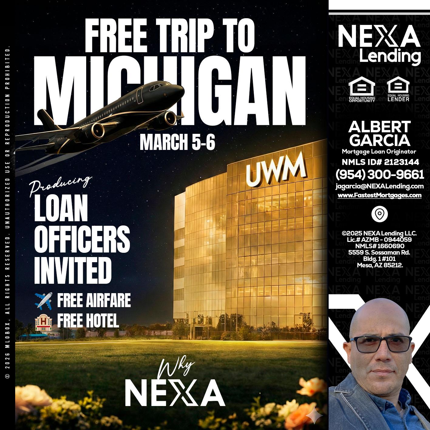 free Michigan trip - Alberto Garcia -Mortgage Loan Originator