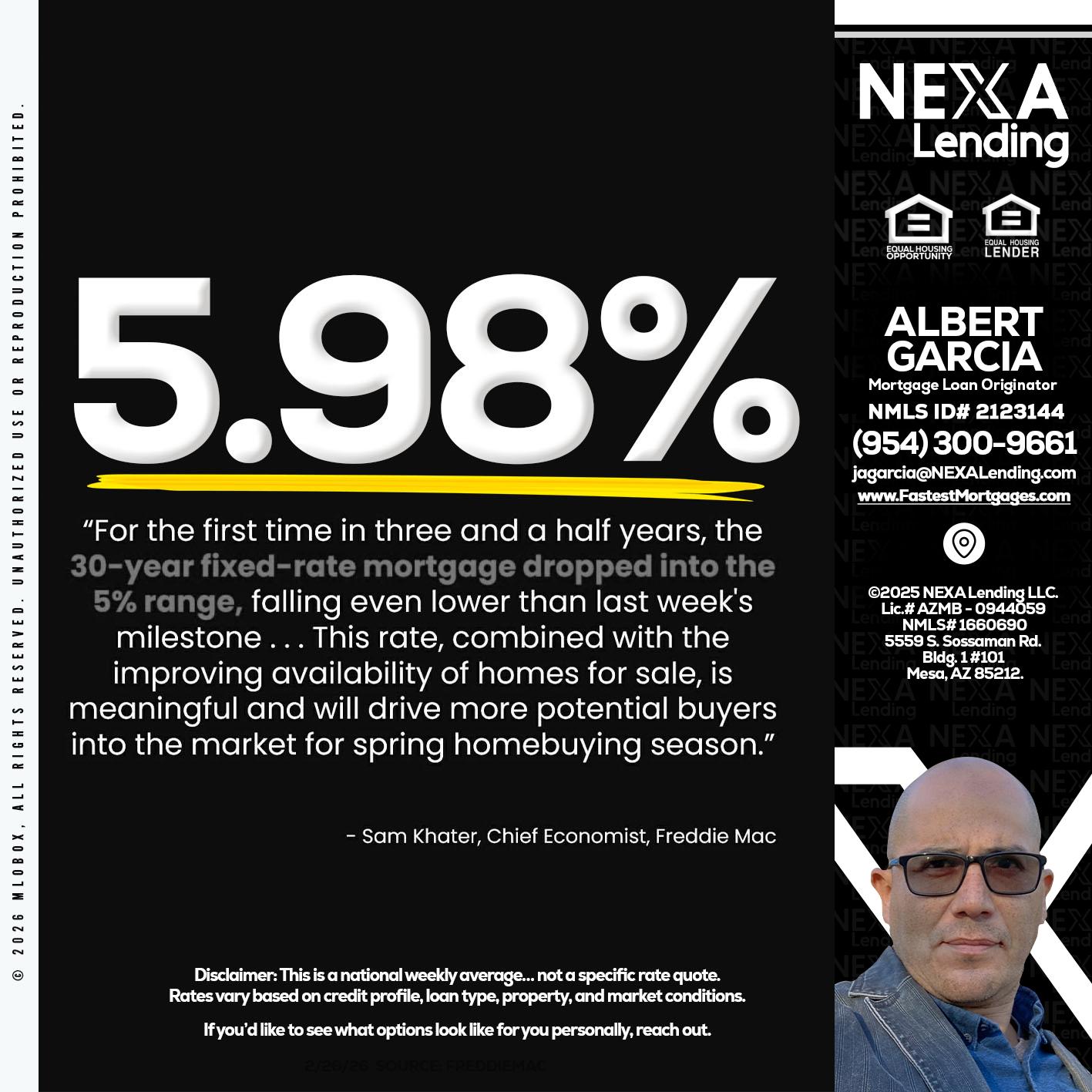 5.98% - Alberto Garcia -Mortgage Loan Originator