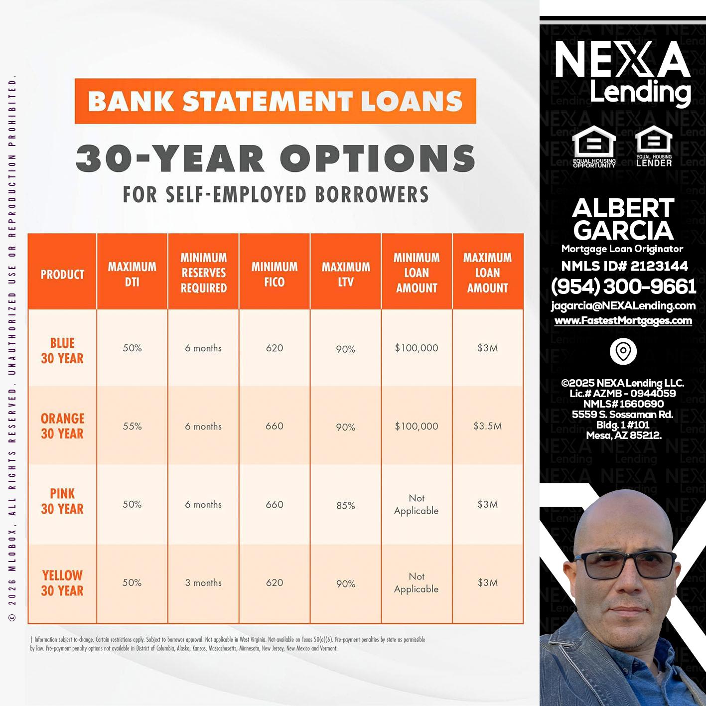 30 YEARS OPTIONS - Alberto Garcia -Mortgage Loan Originator