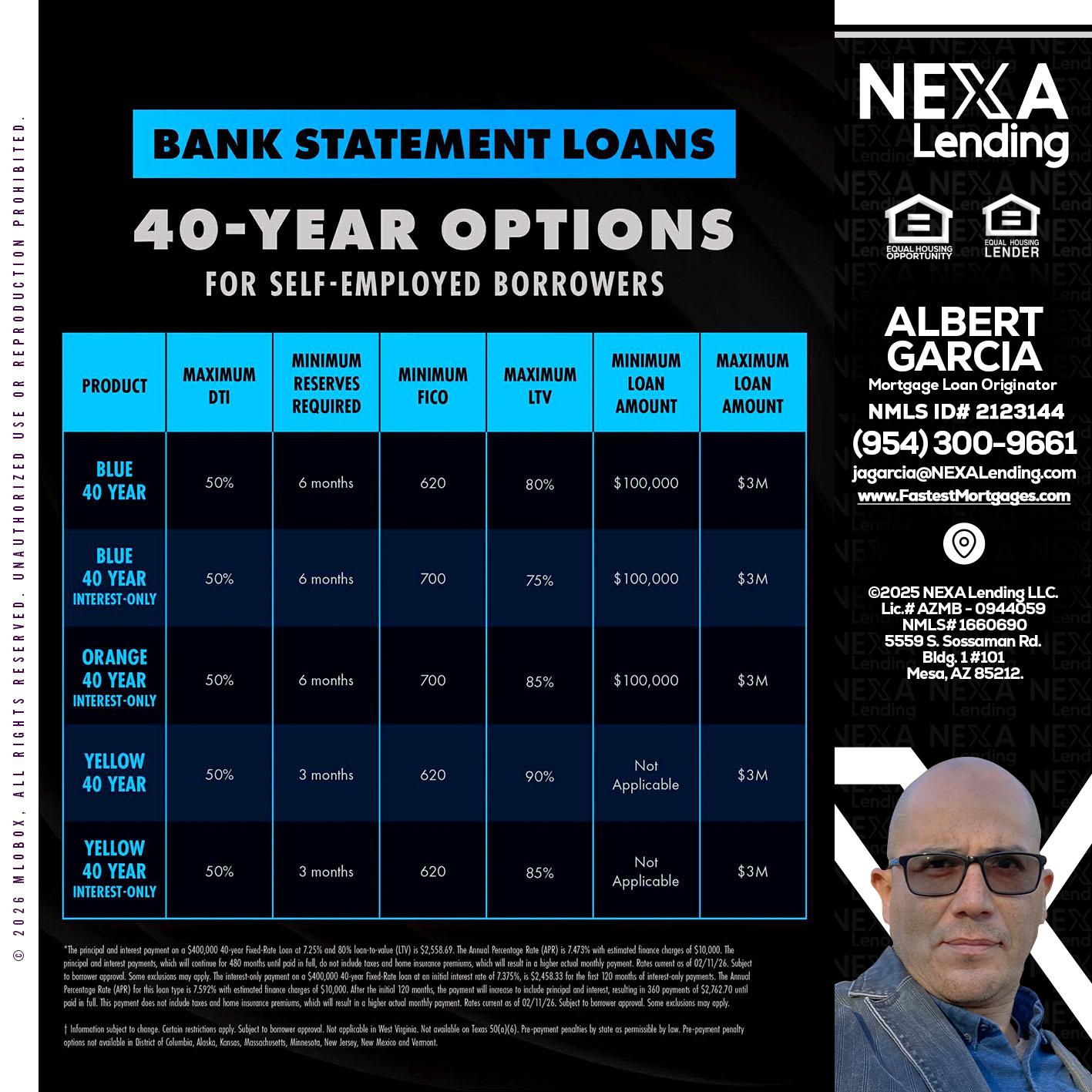 40 YR. OPTIONS - Alberto Garcia -Mortgage Loan Originator