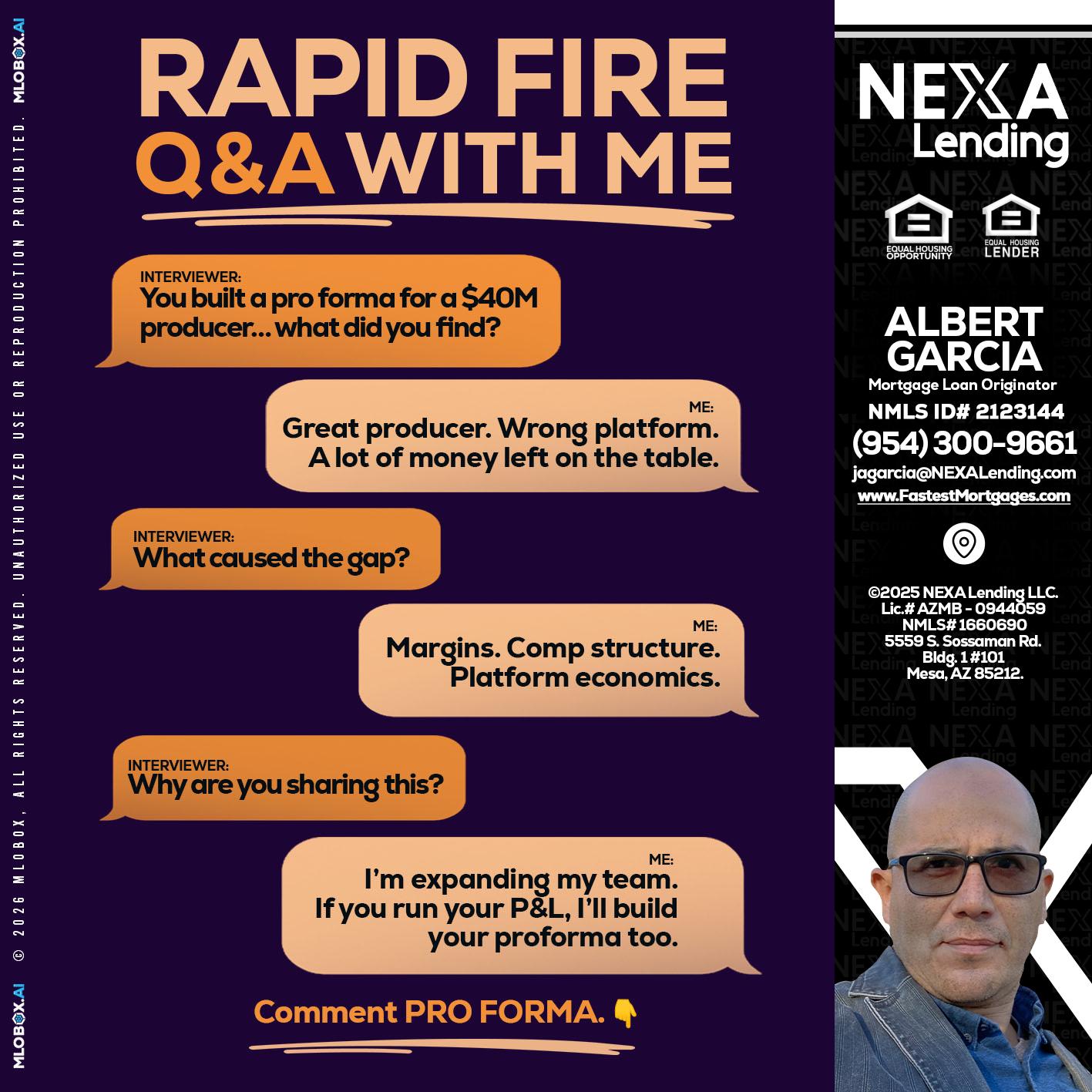 RAPID FIRE - Alberto Garcia -Mortgage Loan Originator