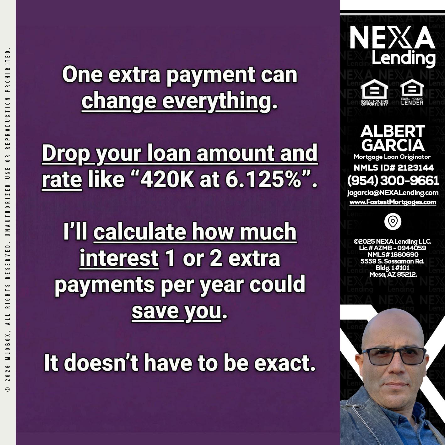 ONE EXTRA - Alberto Garcia -Mortgage Loan Originator