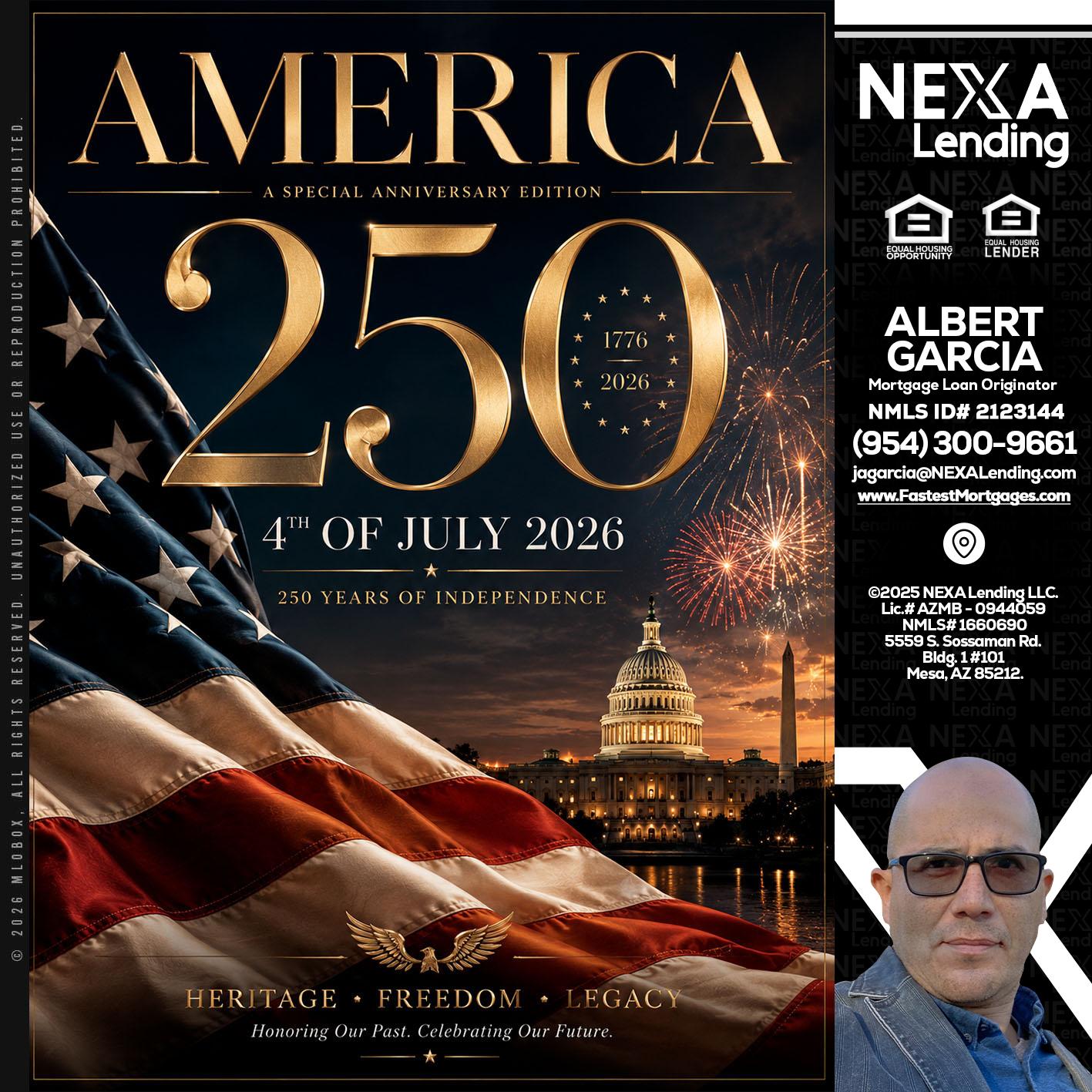 AMERICA 250 TH - Alberto Garcia -Mortgage Loan Originator